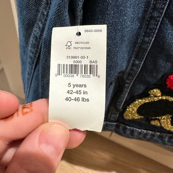 NWT Baby Gap Minnie Mouse Denim Jacket 5T - Picture 3 of 3